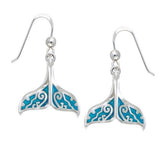 Whale Tail with Enamel Sterling Silver Earring TER1653 - Earrings
